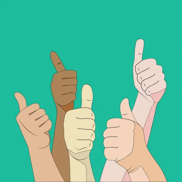 Hands with thumbs up — Stock Vector