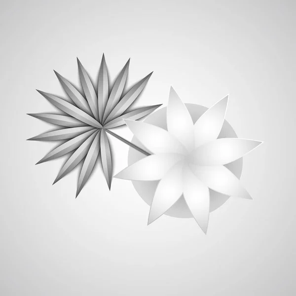 Ασημένια λουλούδια γεωμετρικά — Διανυσματικό Αρχείο