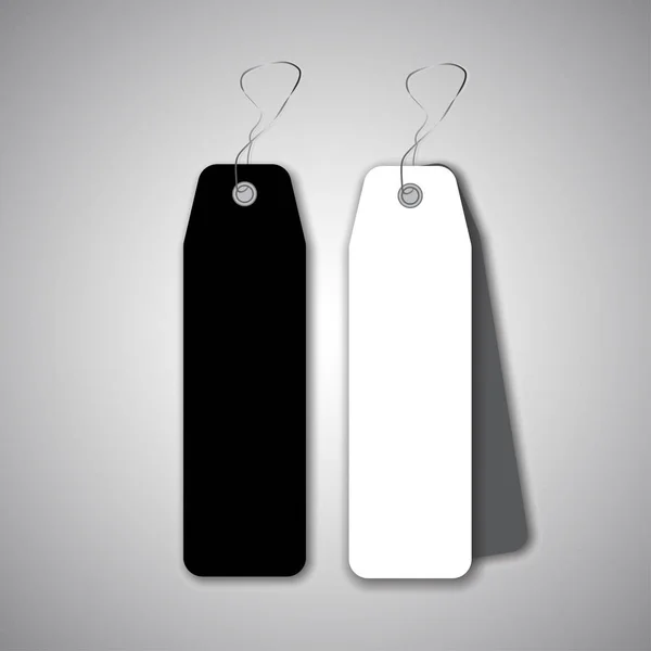 Zwarte en witte hangende etiketten — Stockvector