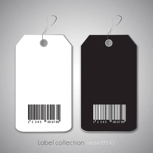 Black and white hanging labels — Stock Vector