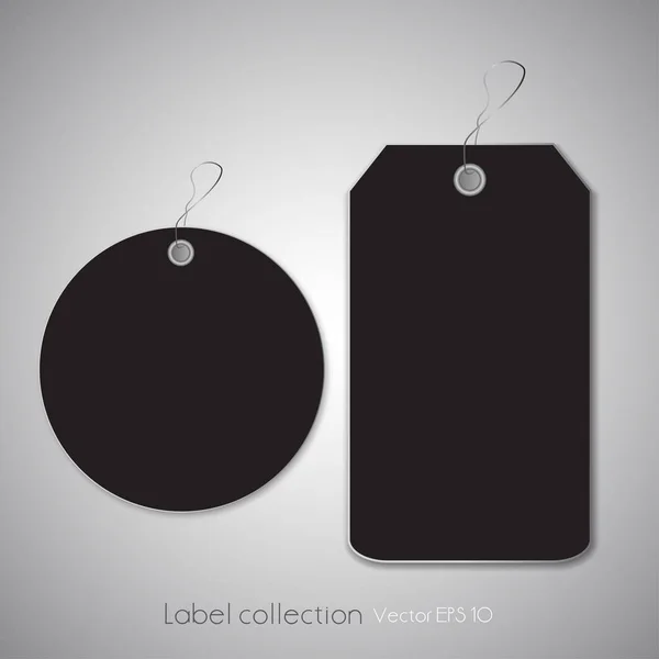 Black hanging labels — Stock Vector