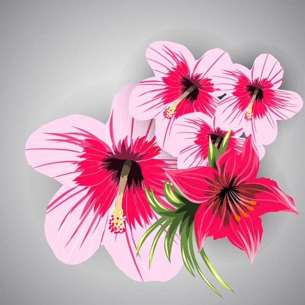 色彩的热带花朵 — 图库矢量图片