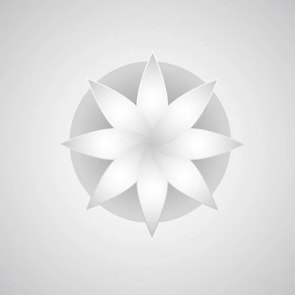 Silberne geometrische Blume — Stockvektor