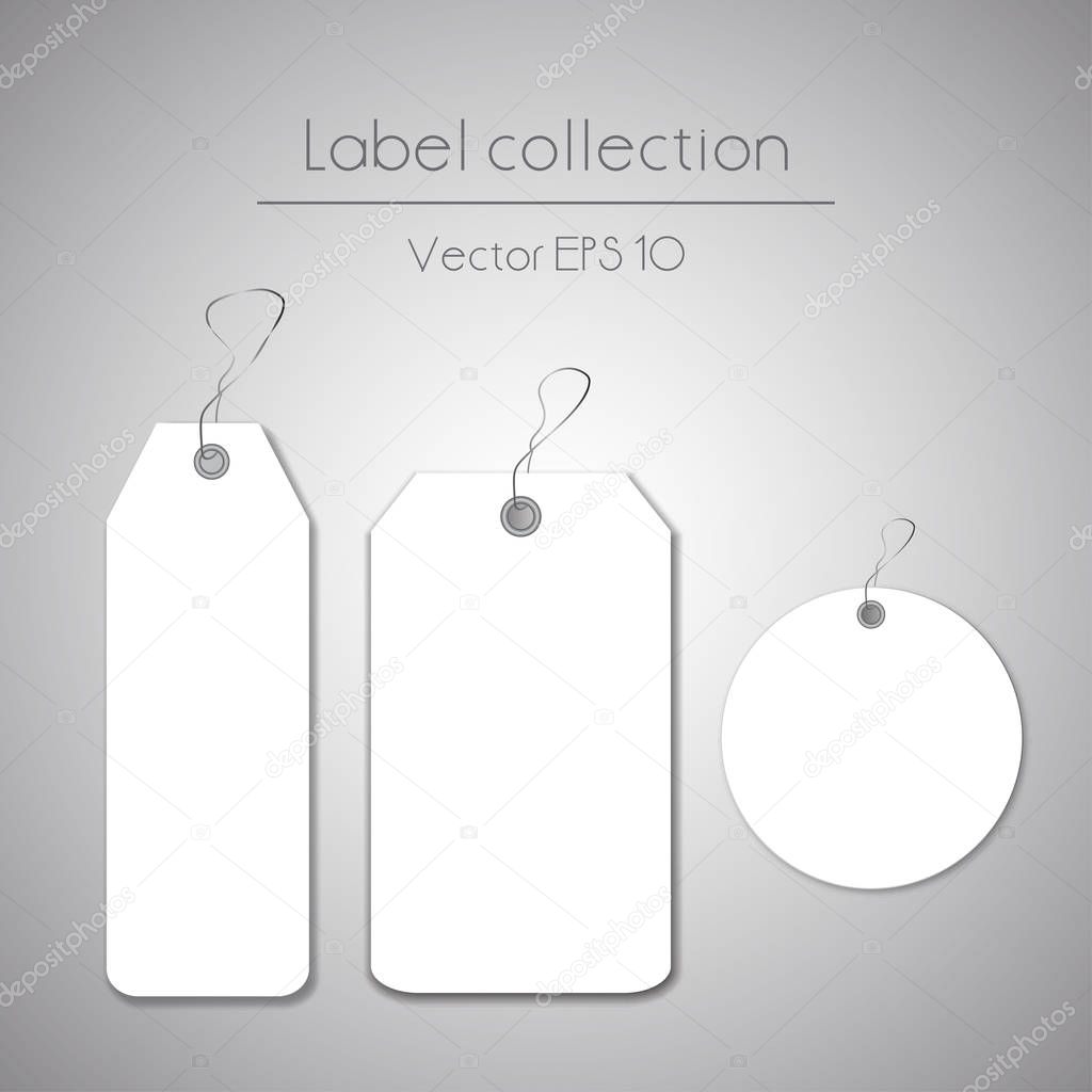 white hanging labels