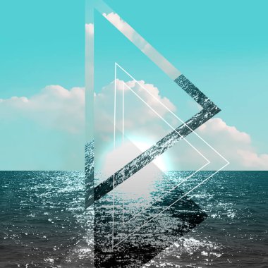 Deniz ve bulutlar üçgen ile