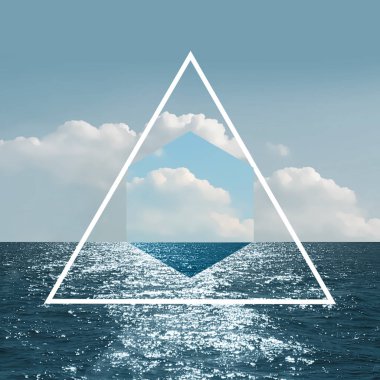 Deniz ve bulutlar üçgen ve altıgen