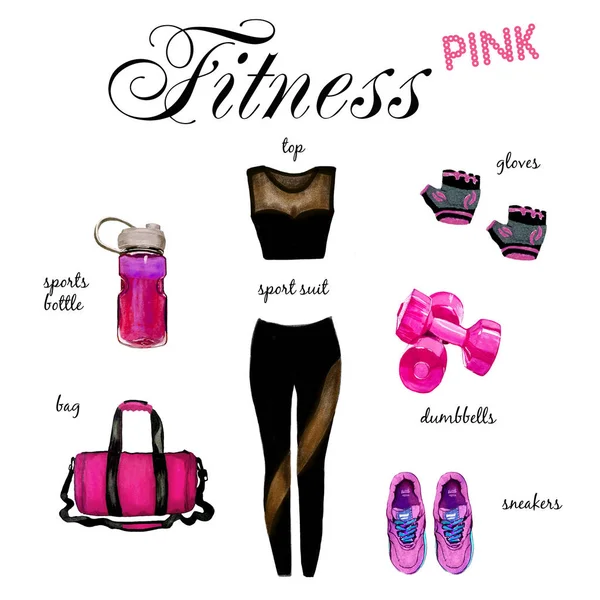 Fitness kleding en accessoires collectie — Stockfoto