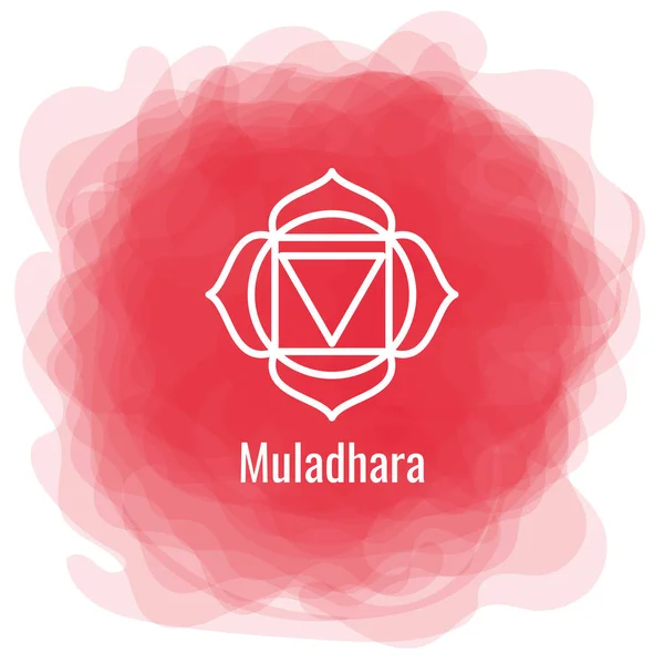 Muladhara icon. The first root chakra. Vector red smoky circle. — ストックベクタ