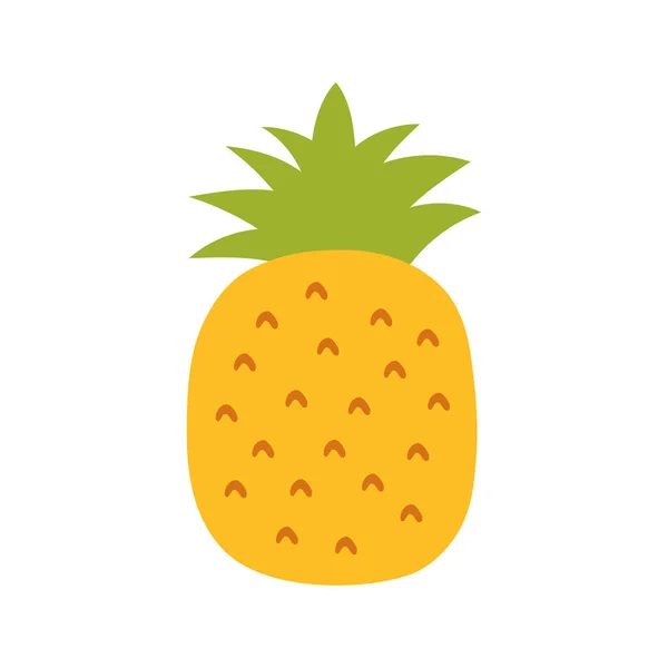 Ananasskiss. Exotisk frukt. Handritad ritning av klotvektor. — Stock vektor