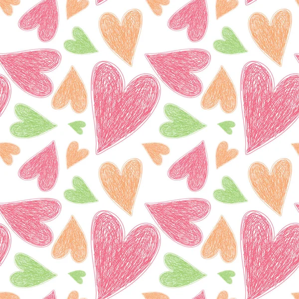 Heart seamless pattern. Vector love illustration. Valentine's Da — 스톡 벡터