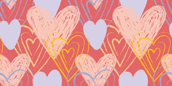 Modèle sans couture coeur. Illustration vectorielle d'amour. Da de la Saint-Valentin — Image vectorielle