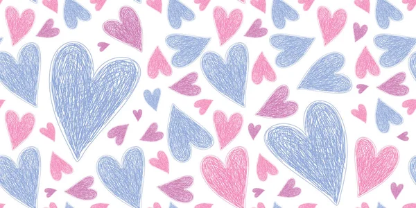 Hjärtlösa mönster. Vektor kärlek illustration. Alla hjärtans dag — Stock vektor
