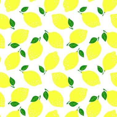 Limonlu, dikişsiz desen. Moda tasarımı. Sekme için yiyecek baskısı