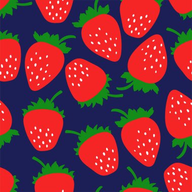 Çilek pürüzsüz desen. Moda tasarımı. El çizimi