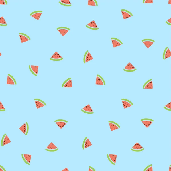 Kid's seamless pattern. Smiling watermelon. Exotic fruit fashion — Stock Vector