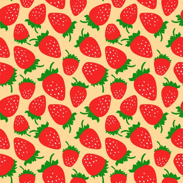Erdbeere nahtlose Muster. Bekleidungsmodedesign. Handgezeichnet — Stockvektor