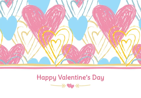 Bonne bannière Saint-Valentin. Carte de vœux. L'amour. Or, bleu an — Image vectorielle