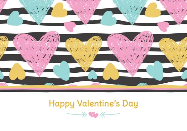 Happy Valentine's Day banner. Greeting card. Love. Gold and pink — Stock Vector