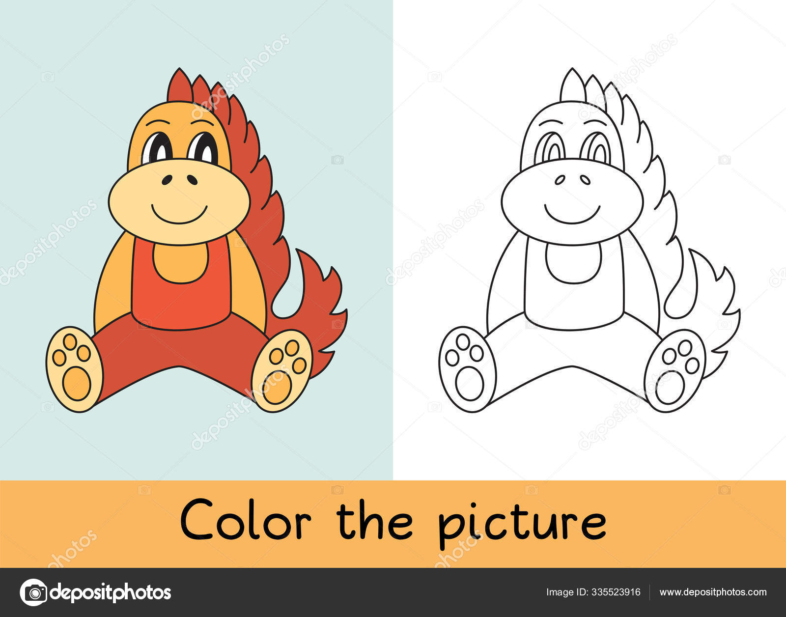 Conjunto de desenhos animados para crianças para colorir livro