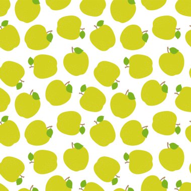 Elma pürüzsüz desen. El çizimi taze meyve. Vektör çizimi