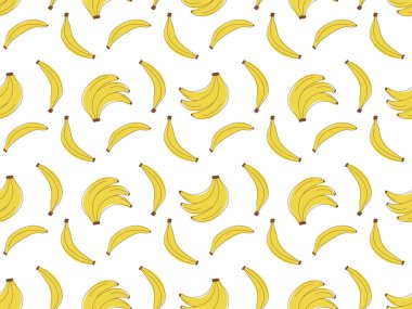 Kusursuz muz deseni. Sarı egzotik meyve. Dre için yiyecek baskısı