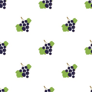 Siyah frenk üzümü pürüzsüz desen. Vektör çilekleri. Çocuk modası.