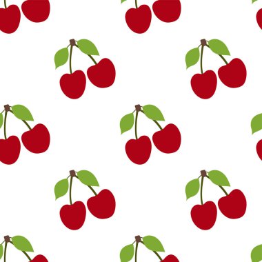 Kirazsız desen. Kırmızı dut. Moda tasarımı. Gıda çıktısı