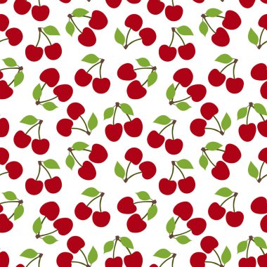 Kirazsız desen. Kırmızı dut. Moda tasarımı. Gıda çıktısı