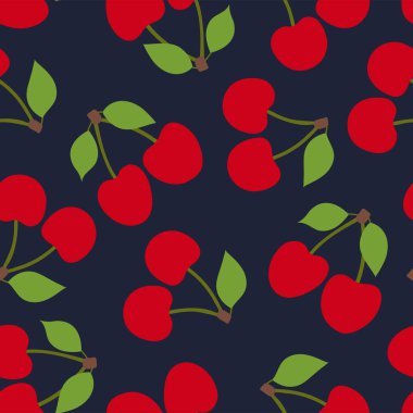 Kirazsız desen. Kırmızı dut. Moda tasarımı. Gıda çıktısı