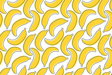 Kusursuz muz deseni. El çizimi taze meyve. Vektör çizimi b