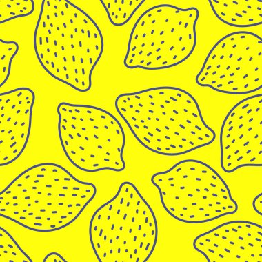 Limonsuz desen. El çizimi taze meyve. Vektör çizimi