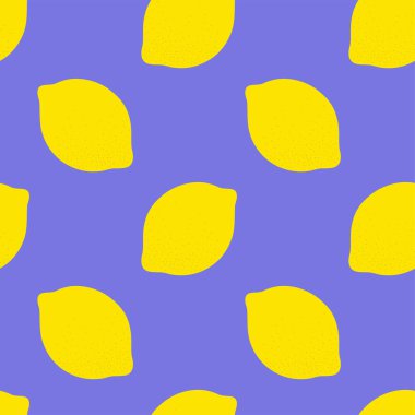 Limonlu, dikişsiz desen. Moda tasarımı. Mutfak örtüsü, perde ya da bulaşık bezi için yiyecek baskısı. El çizimi duvar kağıdı. Vektör citrus çizim arkaplanı