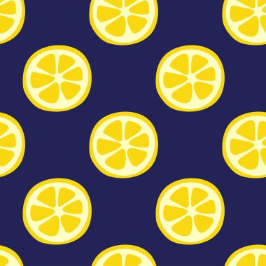 Citrus dilimlenmemiş desen. Limon, limon, portakal ve mandalina. Tatlı, egzotik tropik meyveler. Moda tasarımı. Elbise, tekstil, perde ya da çarşaf için yiyecek baskısı. El çizimi vektör çizimi. Vegan menüsü