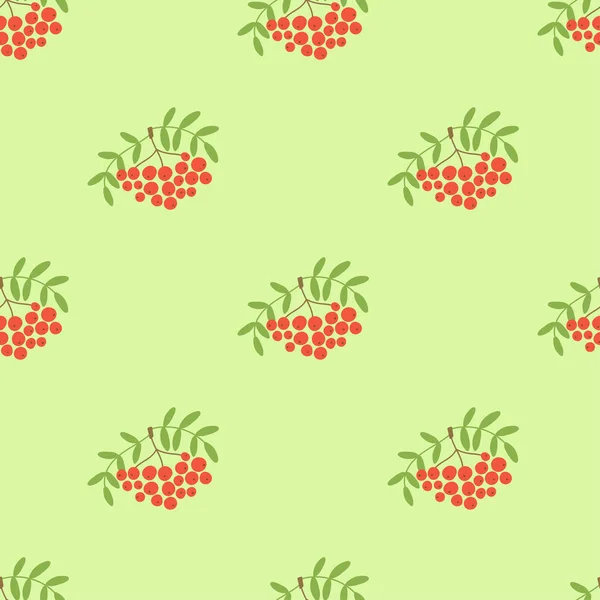 Mountain ash seamless pattern. Vector berries. Organic healthy f — Stock Vector