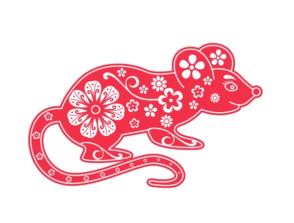2020 Chinesische Ratte Lunar New Year Banner Design Template Rotes — Stockvektor
