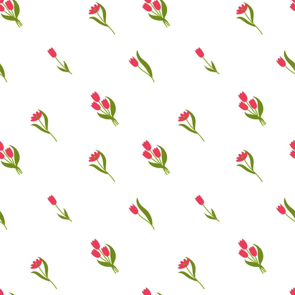 Patrón sin costura floral. Tulipán. Flores vectoriales. Impresión de moda. D) — Vector de stock
