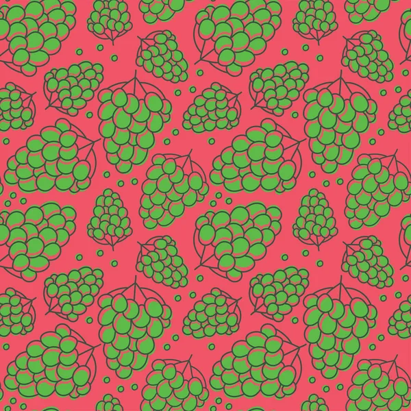 Grape seamless pattern. Hand drawn fresh fruit. Vector sketch ba — 스톡 벡터