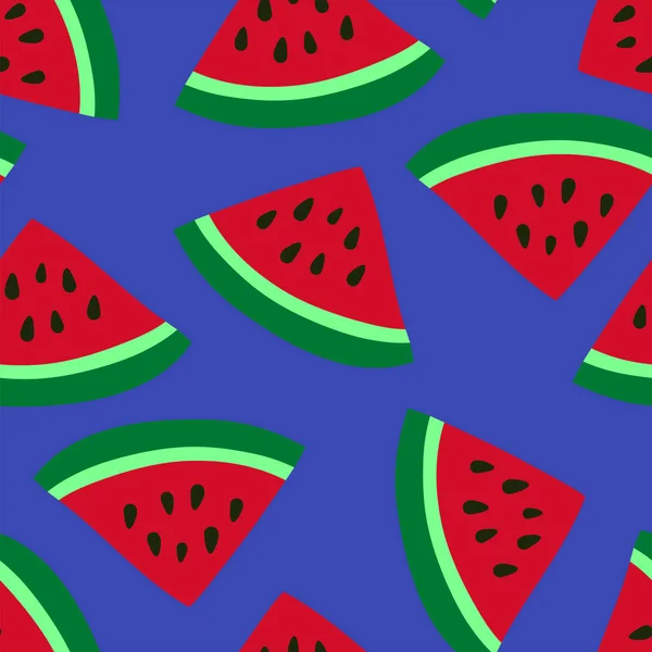 Watermelon seamless pattern. Red berry. Sweet exotic tropical fr