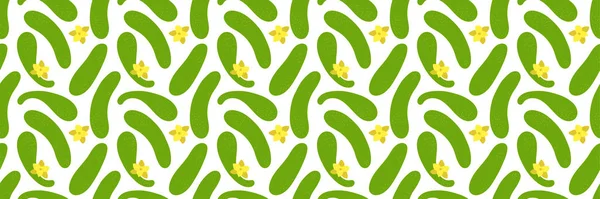 Patrón Sin Costura Pepino Vegetales Verdes Dibujo Vectorial Garabato Dibujado — Archivo Imágenes Vectoriales