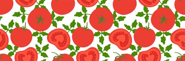 Tomate Nahtlose Muster Rotes Gemüse Handgezeichnete Doodle Vektor Skizze Gesunde — Stockvektor