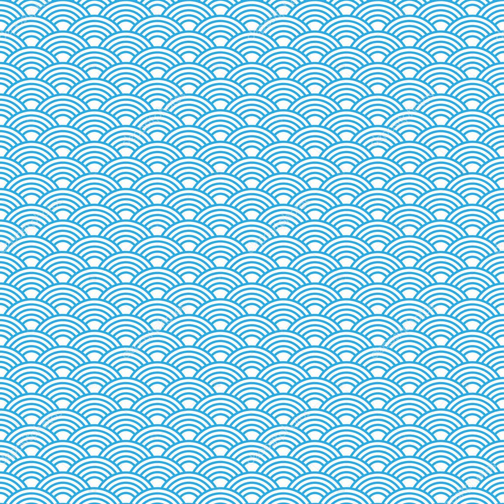 Seamless pattern. Wave. Fish scales texture. Vector illustration