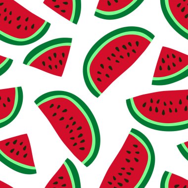 Karpuz dikişsiz desen. El yapımı taze meyve. Vektör kaltağı