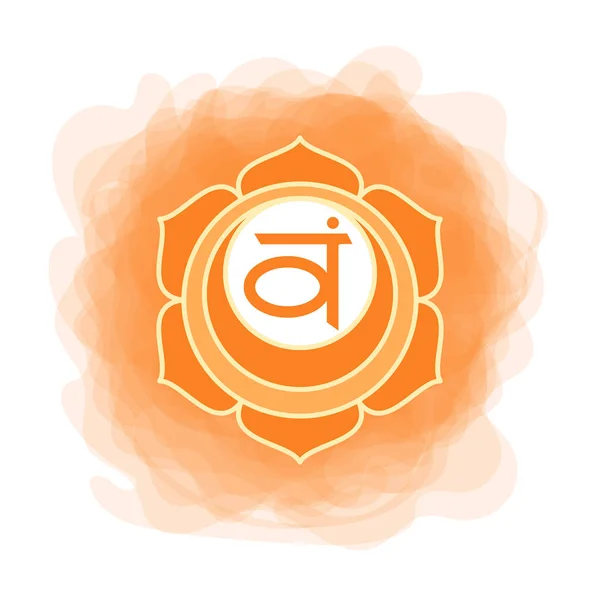 Icono de Swadhisthana. el segundo chakra sacro. Vector naranja ahumado — Vector de stock