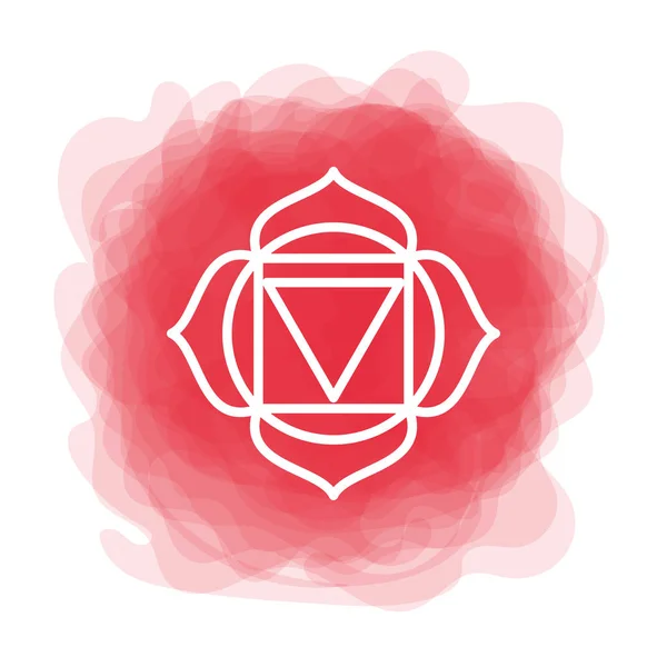 Ícone Muladhara. O primeiro chakra de raiz. Vetor círculo fumegante vermelho . —  Vetores de Stock