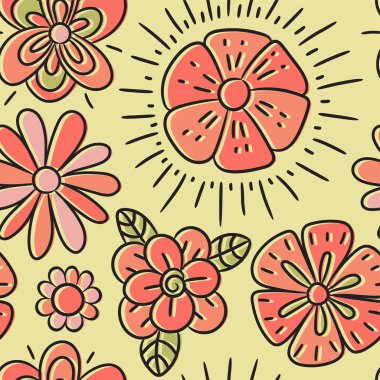 Çiçeksiz desen. Renk vektörü arka planı. Yaz ve mahsul.