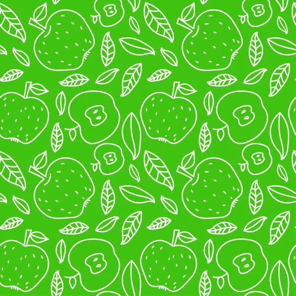 Elma pürüzsüz desen. El çizimi taze meyve. Vektör çizimi