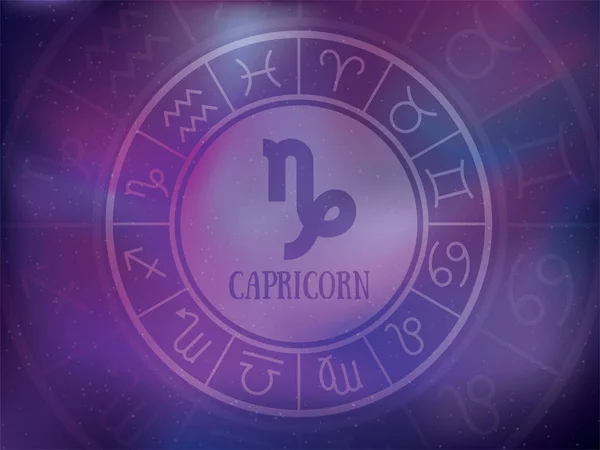 Zodiac signs background. Astrological round calendar collection, — 스톡 벡터