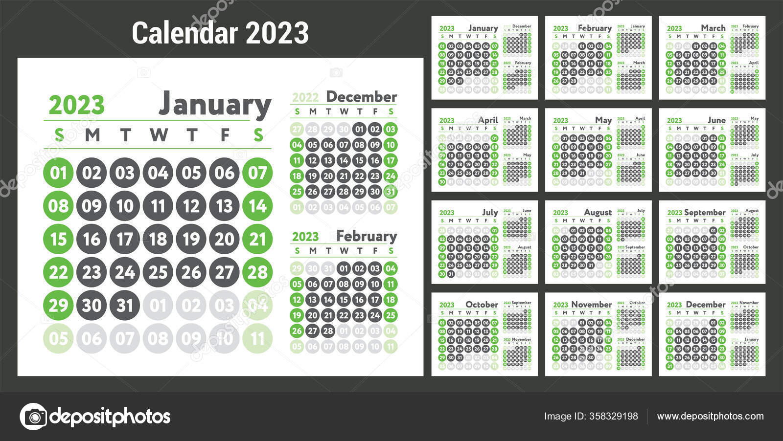 Calendrier 2023 Nouvelle Conception Planificateur Lannée Calandre
