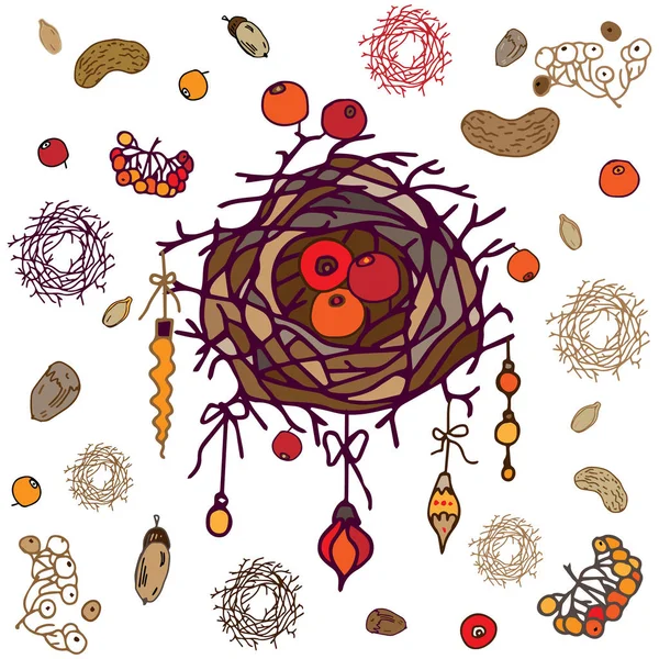 Doğa öğeleri ile Noel kompozisyon 