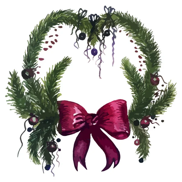 Kırmızı fiyonklu Noel çelengi 